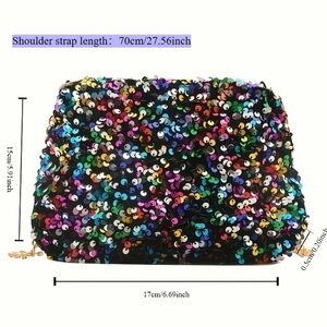 Multicolor Sequin Crossbody or Clutch Handbag • BRAND NEW WITH TAGS